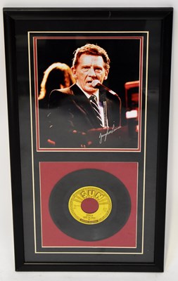 Lot 279 - JERRY LEE LEWIS; a signed photograph, framed,...