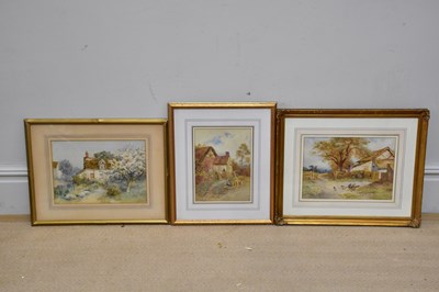 Lot 730 - FREDERICK J KNOWLES; three watercolours, each...