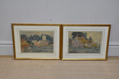 Lot 738 - THOMAS PYNE; two watercolours, rural village...