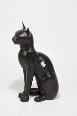 Lot 608 - LLADRO; an unusual model of an Egyptian cat in...