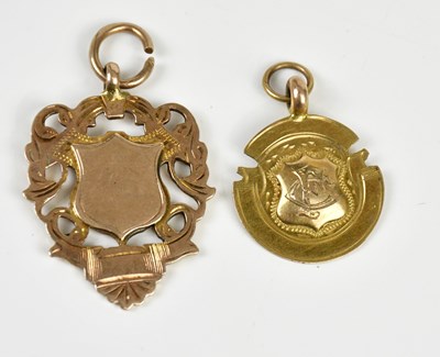 Lot 2515 - A 9ct yellow gold fob medal awarded to S....