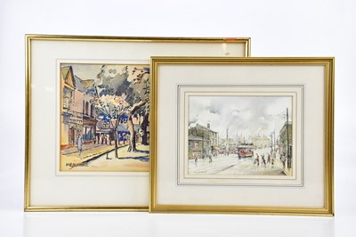 Lot 1677 - BRIAN EDEN; watercolour, 'Mersey Square,...