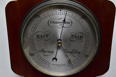 Lot 1448 - A 20th century mahogany android barometer, 85cm.