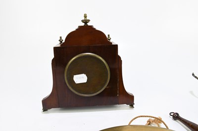 Lot 41 - An Edwardian oak and brass dinner gong, the...