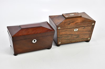 Lot 480 - A 19th century rosewood sarcophagus shaped tea...