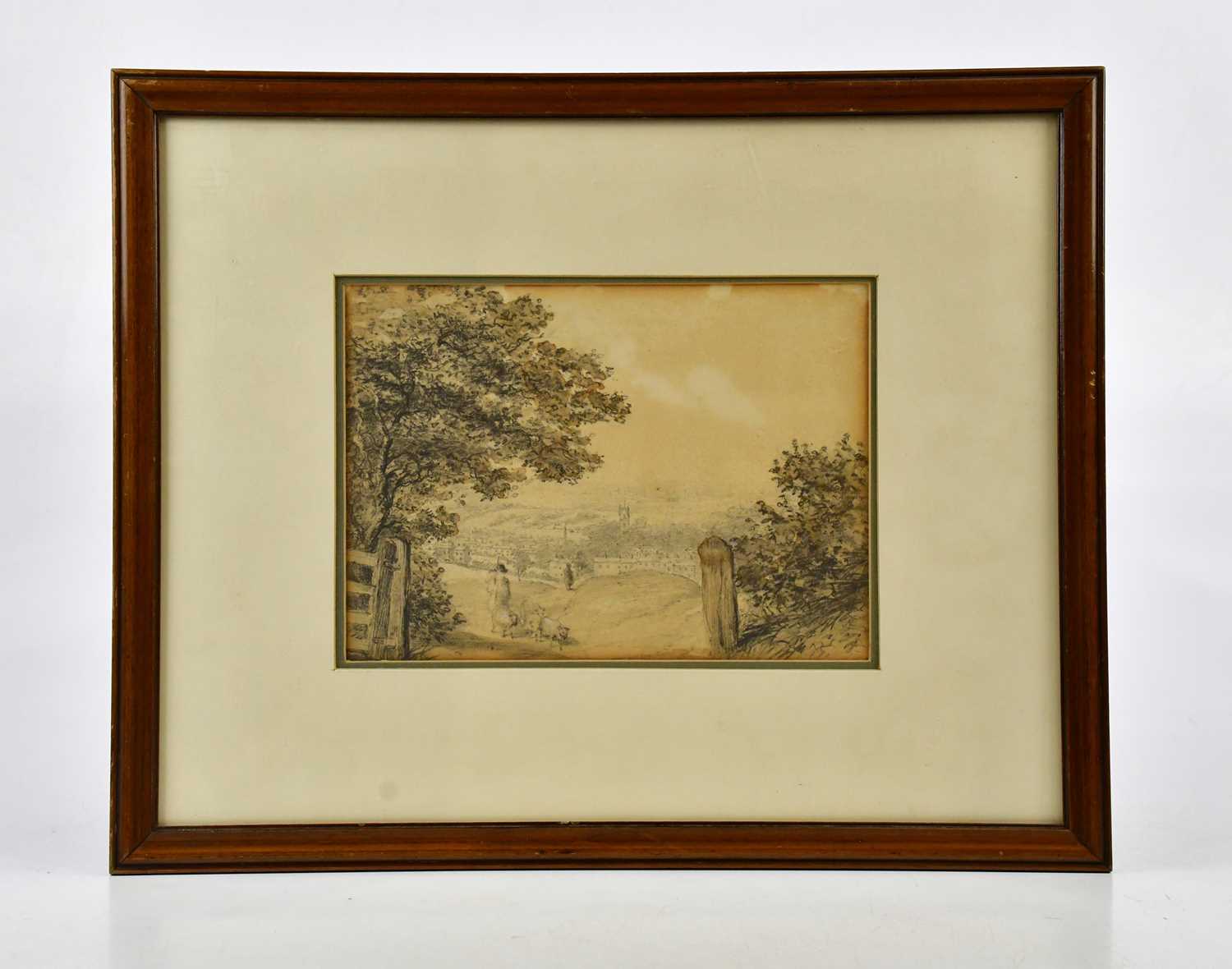 Lot 1834 - E MORANT; pencil drawing, 'The View of the...
