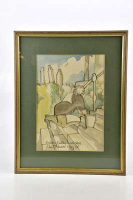 Lot 1684 - COLIN TREVOR JOHNSON; watercolour, 'Scrubbing...