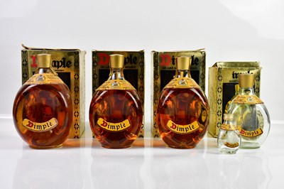 Lot 2764 - WHISKY; three bottles of Dimple Deluxe Scotch...