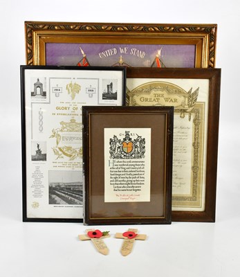Lot 2580 - A World War I silk work picture, inset with a...