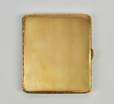 Lot 3 - A 9ct yellow gold engine turned cigarette case...