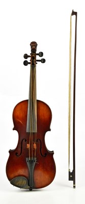 Lot 1045 - A German full sized violin, with 35.5cm two...