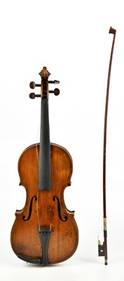 Lot 1046 - A two piece back full size violin, with 36.25...