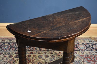 Lot 2 - A James I oak credence table with an oval flat...