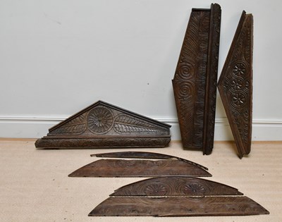 Lot 588 - Three 19th century carved oak architectural...