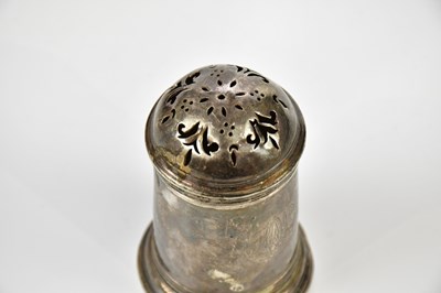 Lot 2210 - A Georgian hallmarked silver pounce pot of...