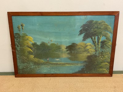 Lot 222 - UNATTRIBUTED; oil on board, landscape,...