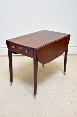 Lot 1271 - A 19th century mahogany drop-leaf table with...