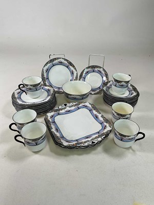 Lot 252 - SHELLEY; a part tea service in 'Swallows and...