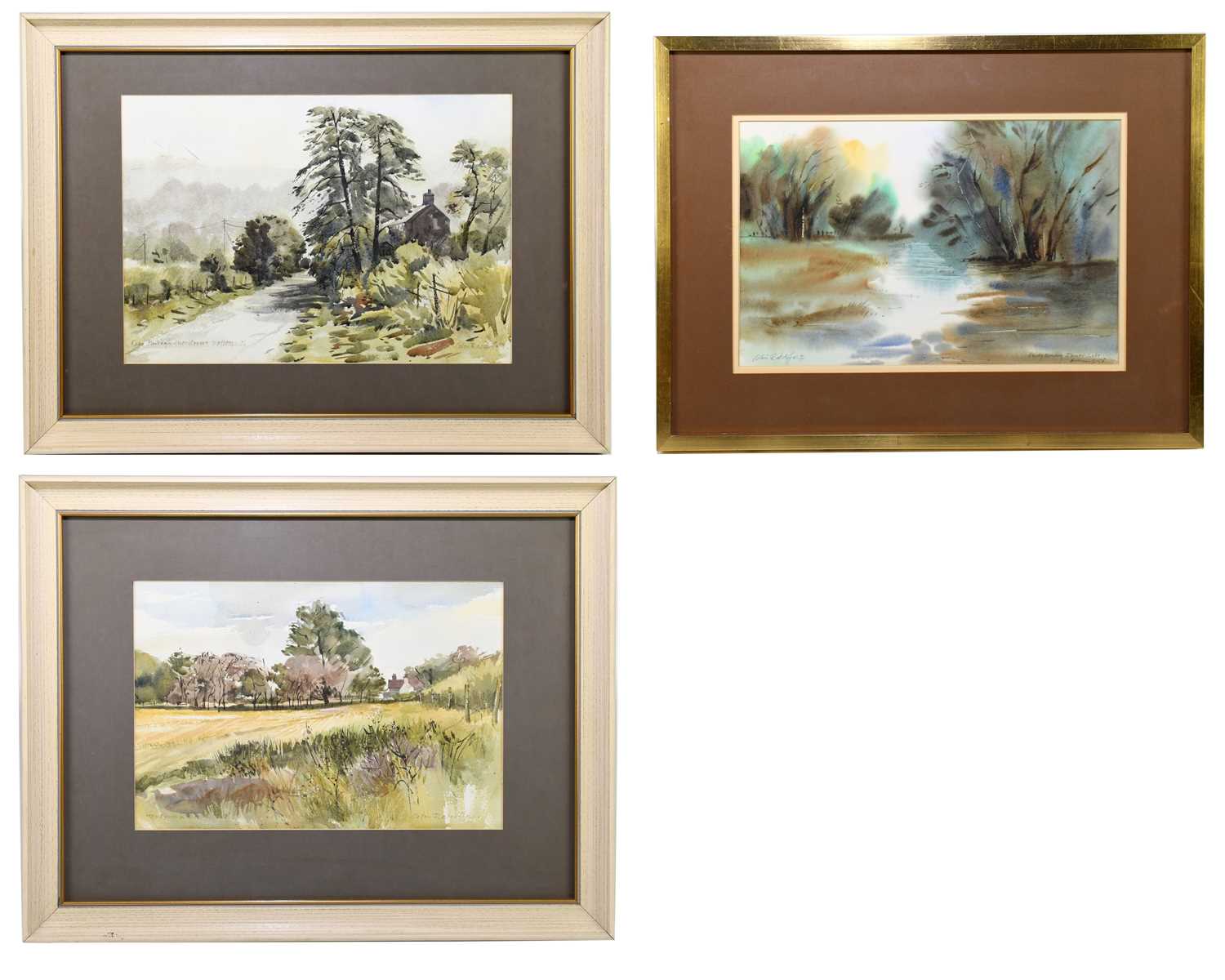 Lot 353 - COLIN RADCLIFFE; three watercolours, ‘Road