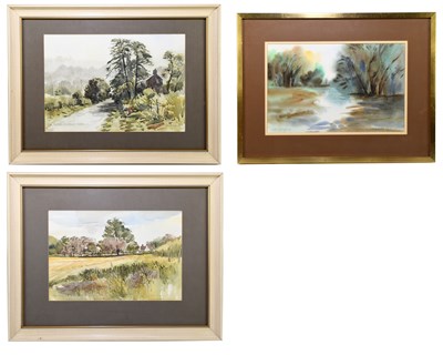 Lot 353 - COLIN RADCLIFFE; three watercolours, ‘Road...