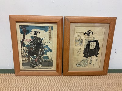 Lot 353 - Two 19th century Japanese woodblock prints,...