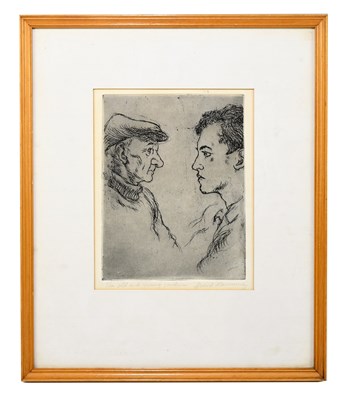 Lot 1142 - SJOERD HANNEMA; etching, ‘The Old and Young...