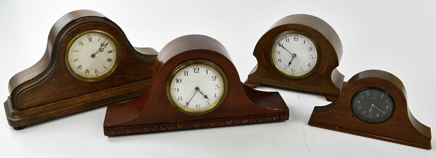 Lot 402 - Three early 20th century mantel clocks and a...
