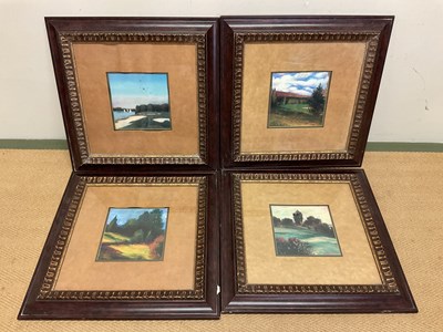 Lot 245 - UNATTRIBUTED; four pastels, golfing scenes,...