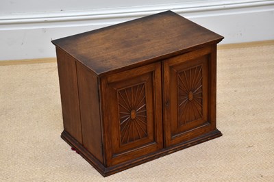 Lot 1261 - A 19th century twin door oak cupboard, height...