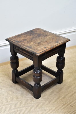 Lot 1131 - A mid 20th century oak joint stool, height...