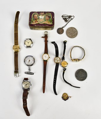 Lot 643 - DORIC; a lady's 9ct gold cased wristwatch, on...