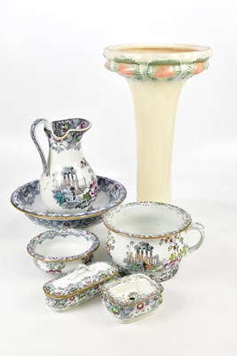 Lot 1435 - A Victorian six piece toilet set in the...