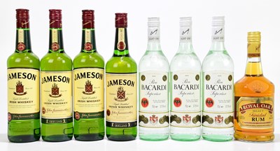 Lot 2781 - MIXED SPIRITS; four bottles of Jameson Irish...