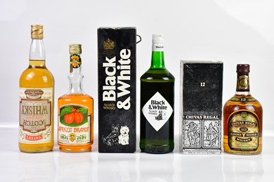 Lot 2782 - MIXED SPIRITS; a bottle of Chivas Regal 12...
