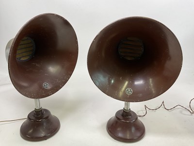 Lot 137 - A pair of vintage 1930s table top speakers,...