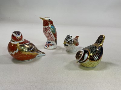 Lot 294 - ROYAL CROWN DERBY; a collection of four bird...