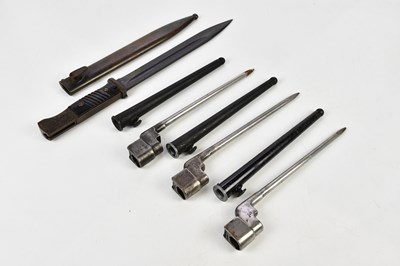 Lot 2559 - Four bayonets, comprising three WWII No4 MK II...