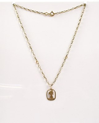 Lot 1079 - A 9ct gold St Christopher pendant, stamped...