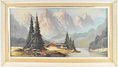 Lot 200 - JAN DE NOOYER; oil on canvas, river/lake scene,...