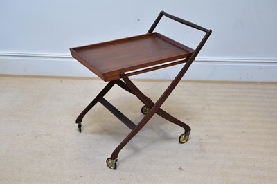 Lot 1027 - A mid century Danish teak folding trolley,...