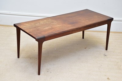 Lot 1028 - A mid century rectangular teak coffee table,...