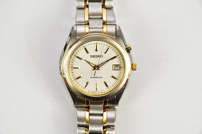 Lot 650 - SEIKO; a gentleman's Kinetic stainless steel...