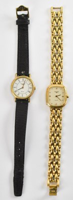 Lot 1451 - LONGINES; two lady's wristwatches, one with...