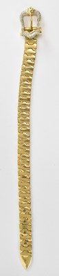 Lot 1233 - An 18ct yellow gold buckle clasp bracelet, the...