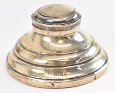 Lot 1217 - A George V hallmarked silver inkwell,...