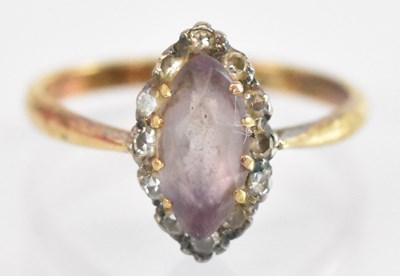 Lot 1270 - An 18ct yellow gold and platinum amethyst and...