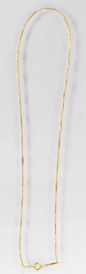 Lot 1346 - A 9ct yellow gold fine link necklace, length...