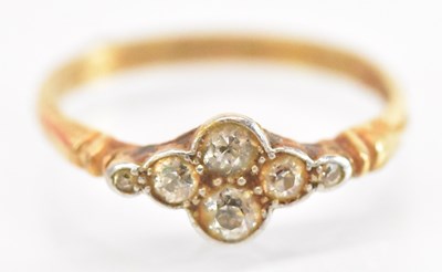 Lot 1328 - A 9ct yellow gold diamond ring set with two...