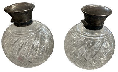 Lot 1215 - A pair of cut glass and hallmarked silver...