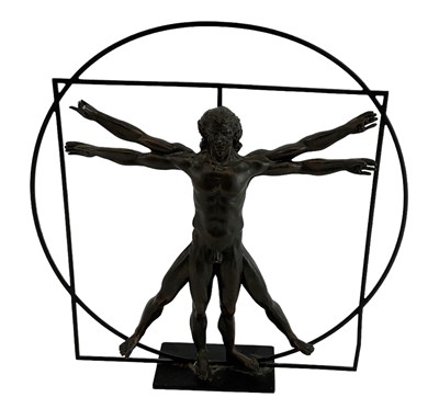 Lot 701 - AFTER LEONARD DA VINCI; 'Vitruvian Man', a...